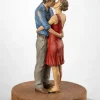 Handbemalte Bronze-Skulptur »Kuss«