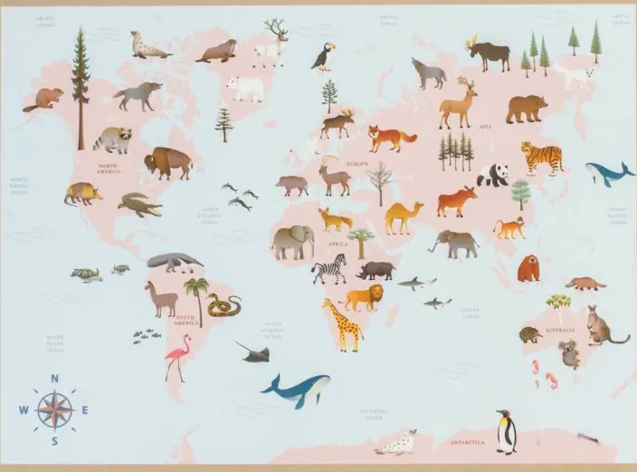 Puzzle »Tierweltkarte«