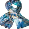 Seidenschal »Gelbe Seerosen und Agapanthus« nach Claude Monet