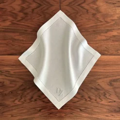 Serviette Leinen »Monogramm«, Weiß