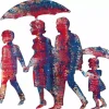 Wandskulptur »Walking in the Rain«